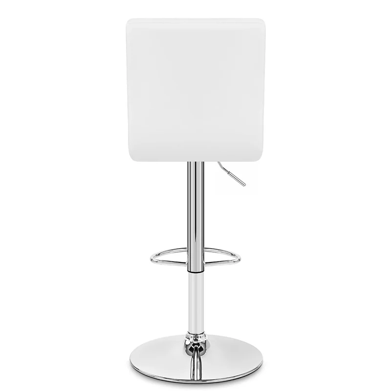 Chaise de Bar Faux Cuir Chrome - Criss Cross Blanc