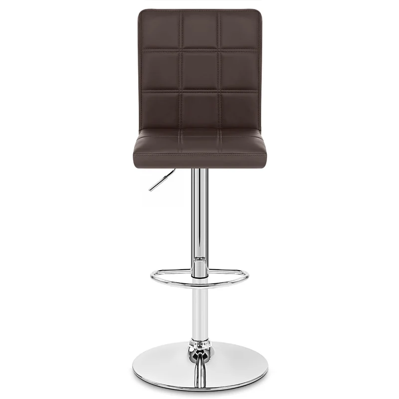 Chaise de Bar Faux Cuir Chrome - Criss Cross Marron
