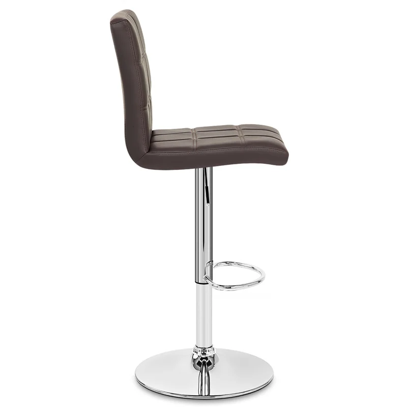 Chaise de Bar Faux Cuir Chrome - Criss Cross Marron