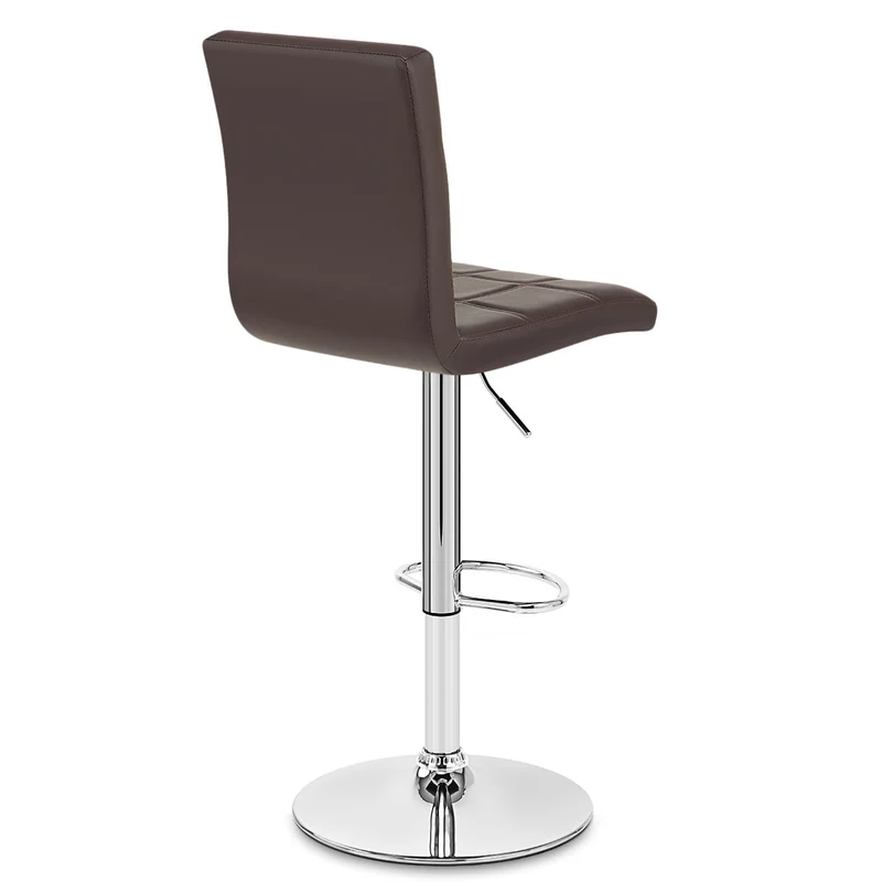 Chaise de Bar Faux Cuir Chrome - Criss Cross Marron