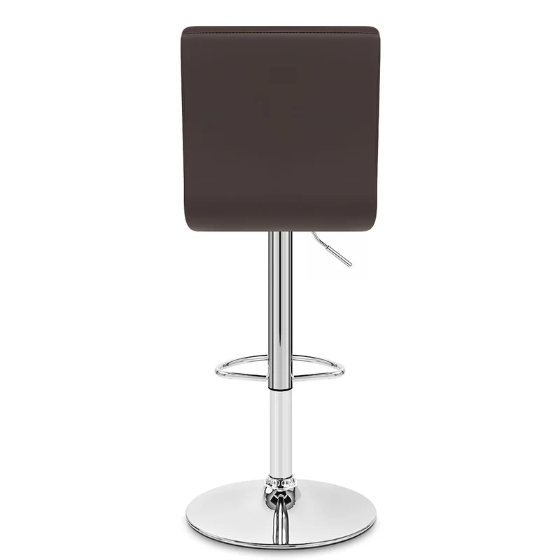 Chaise de Bar Faux Cuir Chrome - Criss Cross Marron