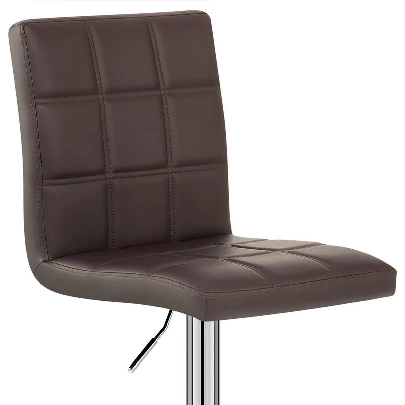 Chaise de Bar Faux Cuir Chrome - Criss Cross Marron