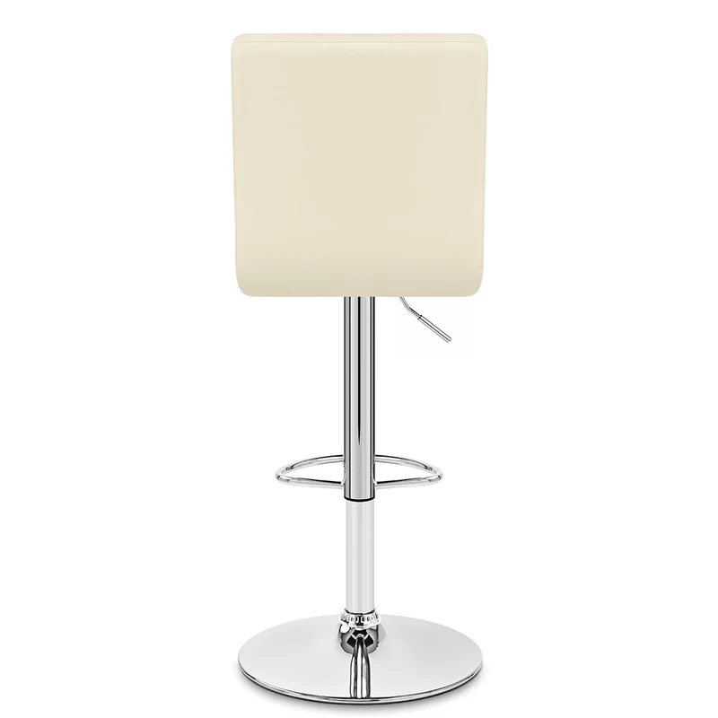 Chaise de Bar Faux Cuir Chrome - Criss Cross Crème