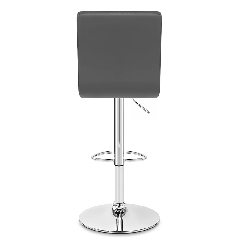 Chaise de Bar Faux Cuir Chrome - Criss Cross Gris