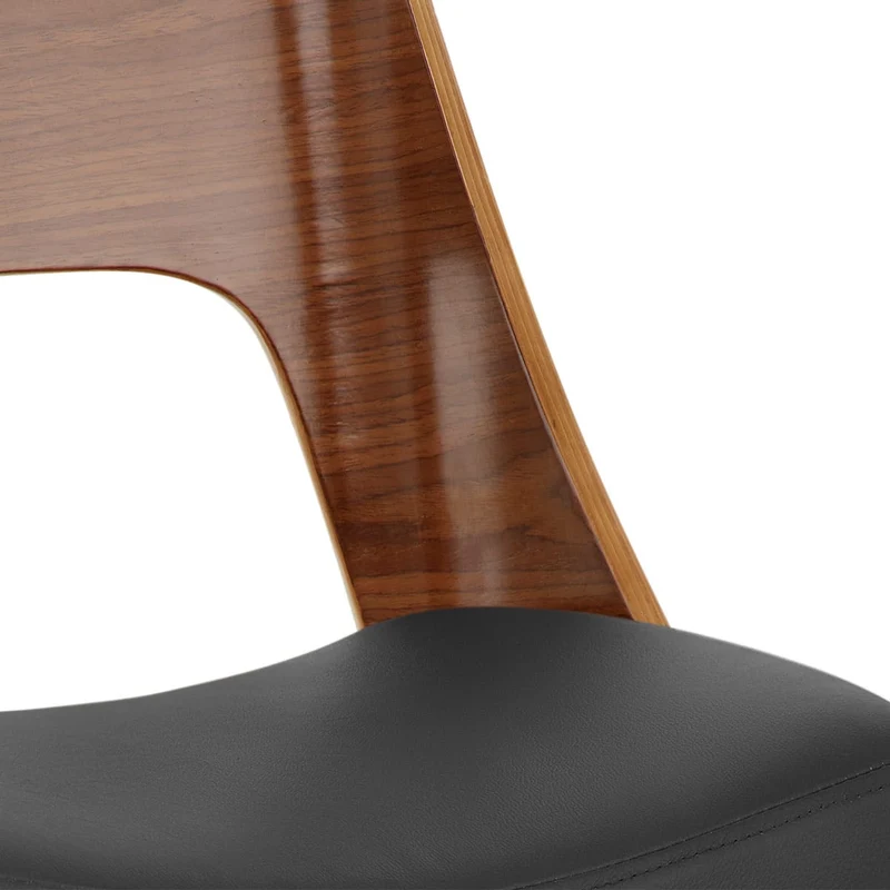 Chaise de Bar Bois Chrome - Carmen Noir