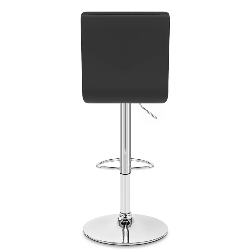 Chaise de Bar Faux Cuir Chrome - Criss Cross Noir