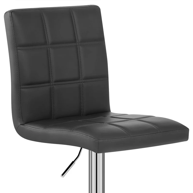 Chaise de Bar Faux Cuir Chrome - Criss Cross Noir