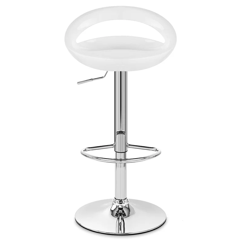 Chaise de Bar ABS Chrome - Crescent Blanc