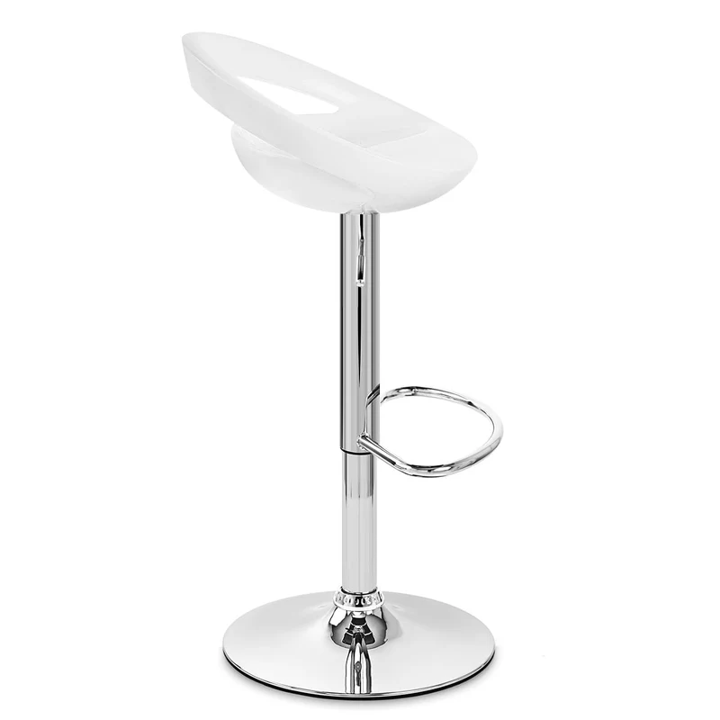 Chaise de Bar ABS Chrome - Crescent Blanc