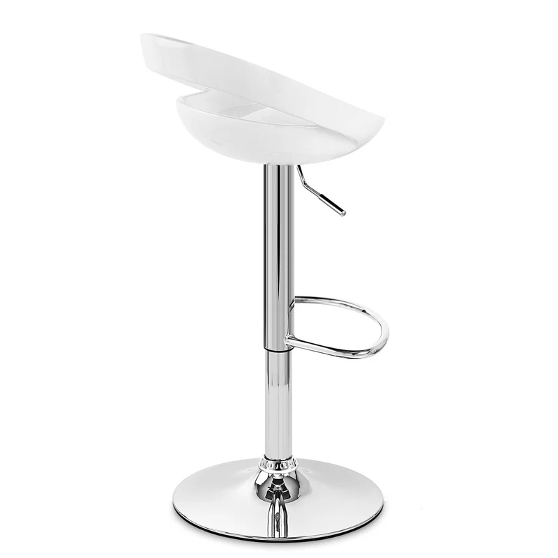 Chaise de Bar ABS Chrome - Crescent Blanc