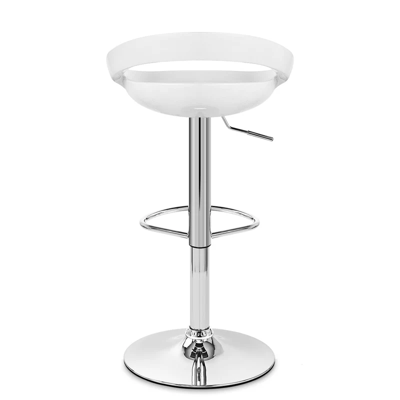 Chaise de Bar ABS Chrome - Crescent Blanc