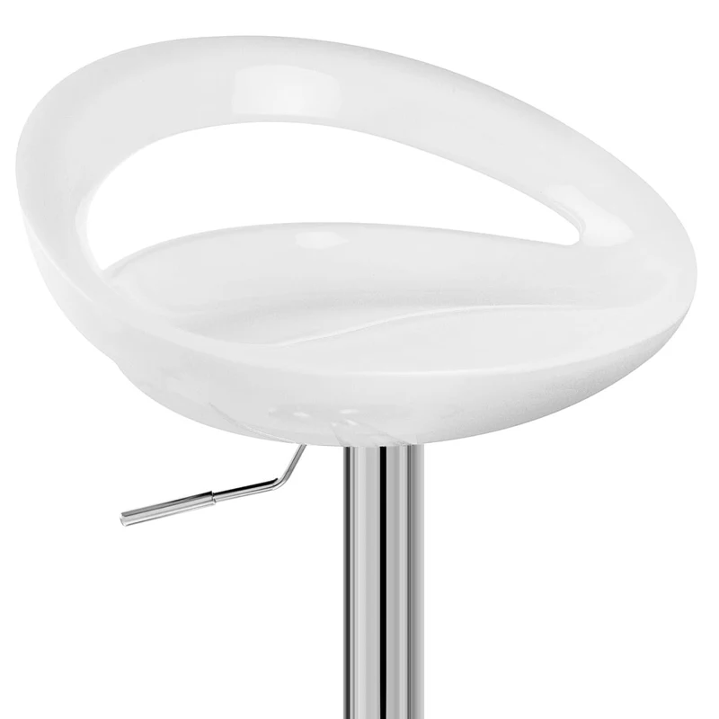 Chaise de Bar ABS Chrome - Crescent Blanc