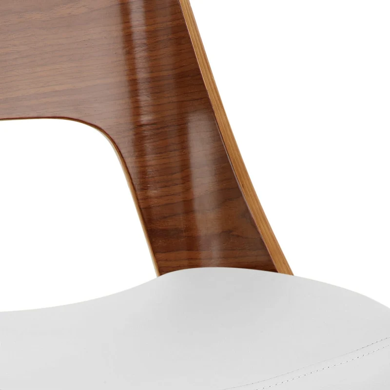 Chaise de Bar Bois Chrome - Carmen Blanc