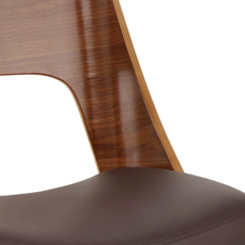 Chaise de Bar Bois Chrome - Carmen Marron