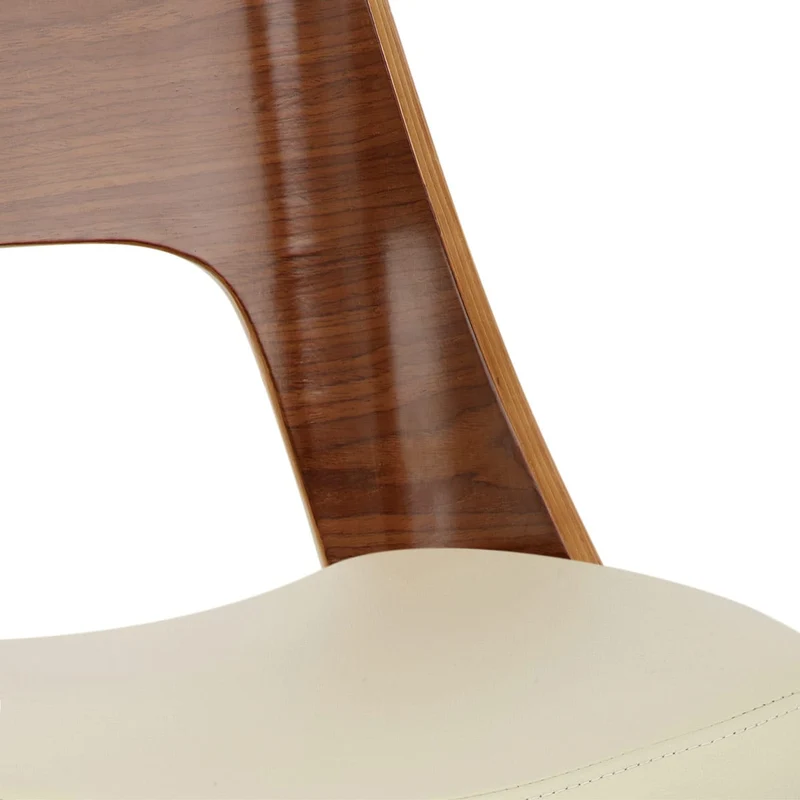 Chaise de Bar Bois Chrome - Carmen Crème