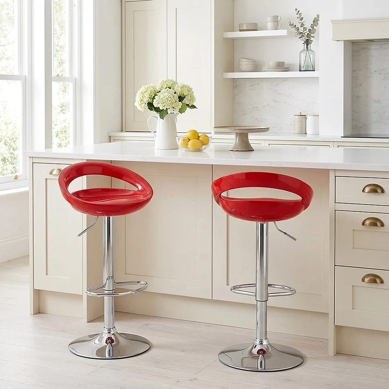 Chaise de Bar ABS Chrome - Crescent Rouge