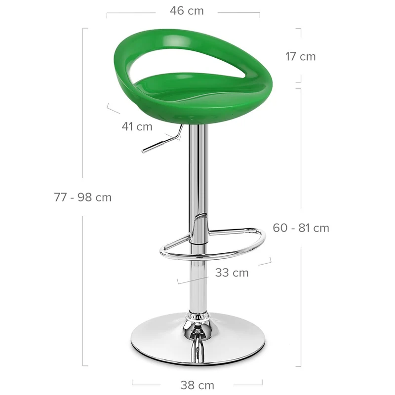Chaise de Bar ABS Chrome - Crescent Vert