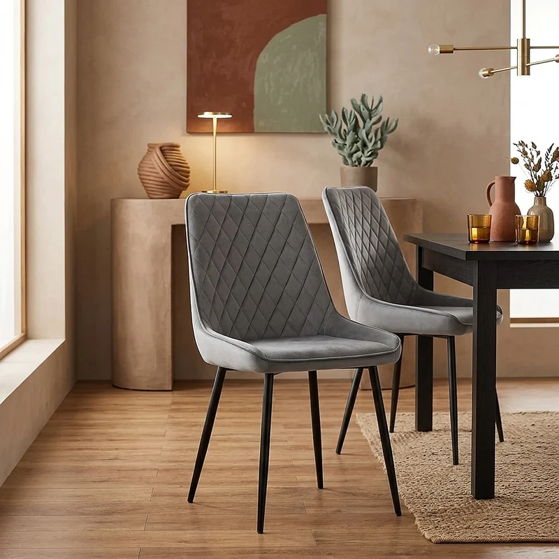 Chaise Velours - Chevy Gris