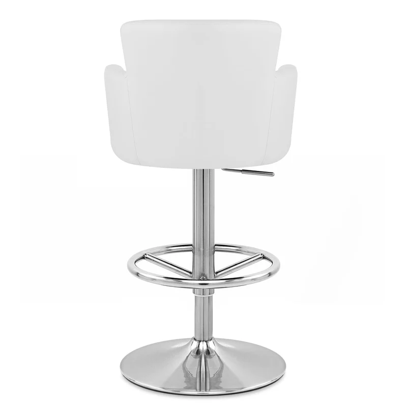 Chaise de Bar Faux Cuir Chrome Brossé - Château Blanc