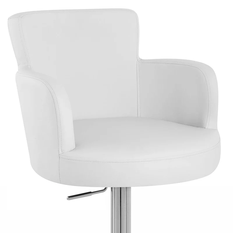 Chaise de Bar Faux Cuir Chrome Brossé - Château Blanc