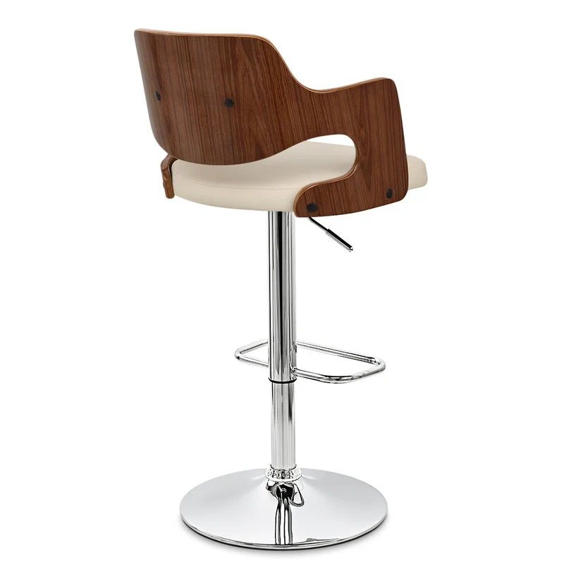 Chaise de Bar Bois Chrome - Amazon Crème