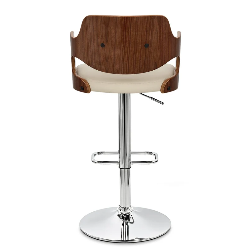 Chaise de Bar Bois Chrome - Amazon Crème