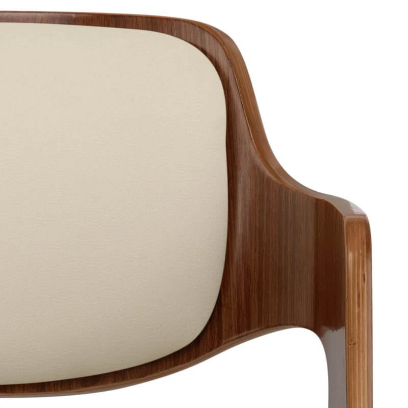 Chaise de Bar Bois Chrome - Amazon Crème