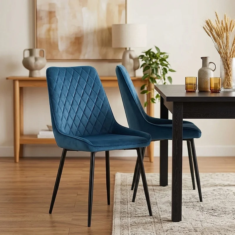 Chaise Velours - Chevy Bleu