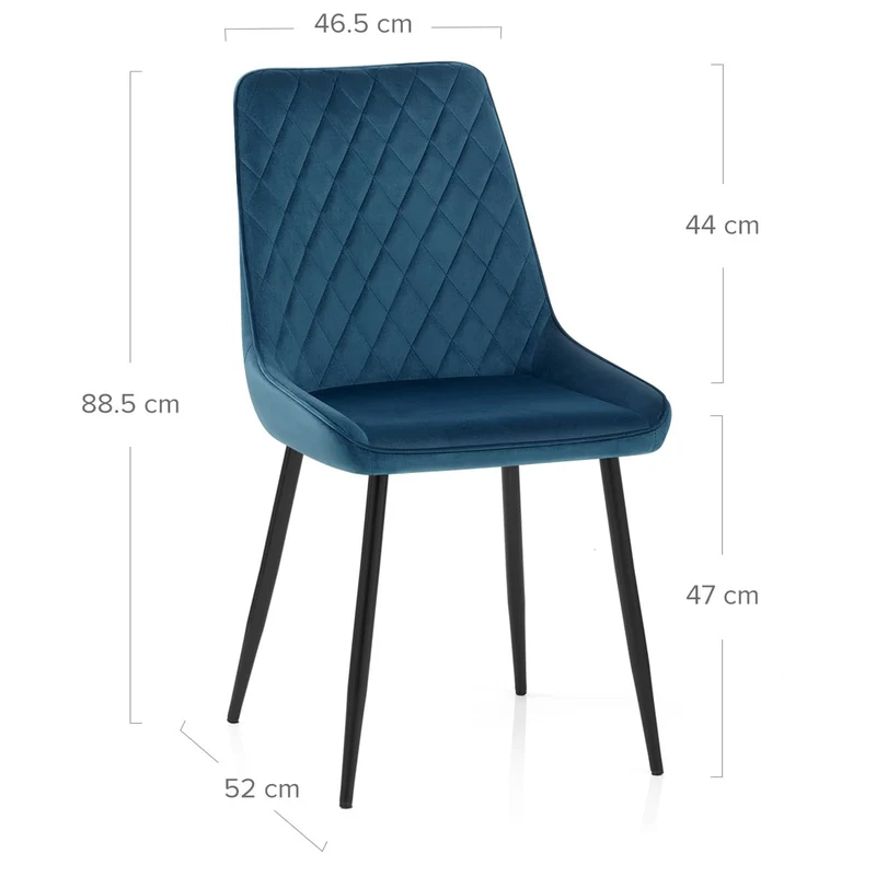 Chaise Velours - Chevy Bleu