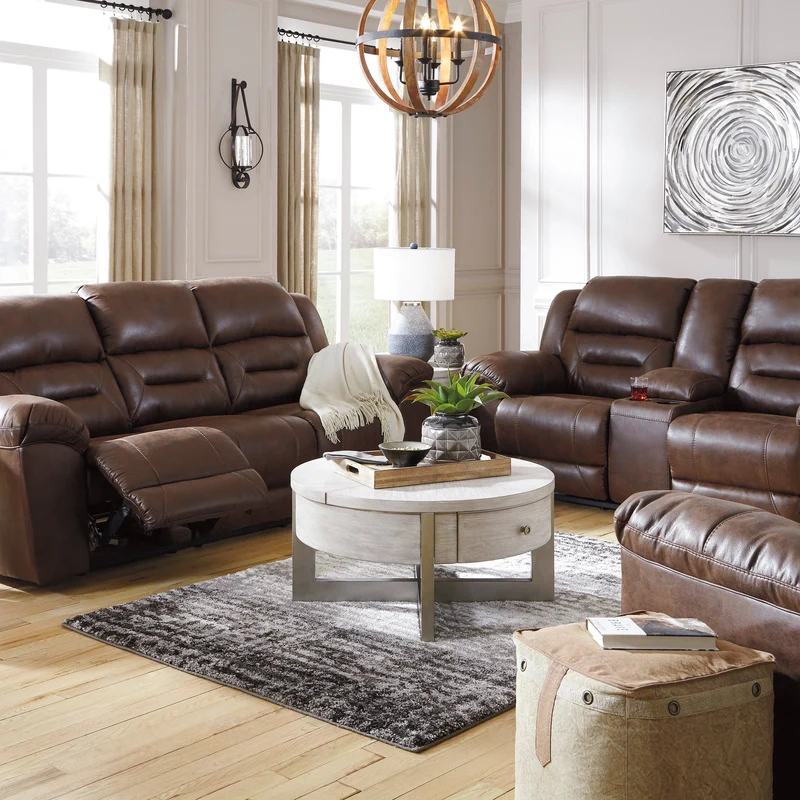 Sofa inclinable motorisé aspect cuir - Stoneland