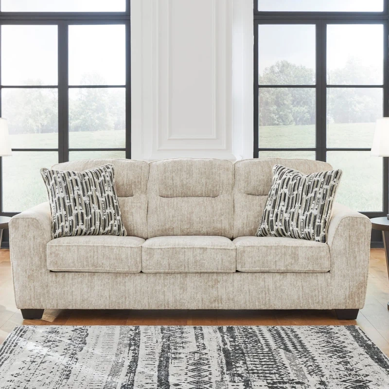 Sofa en tissu avec coussins - Lonoke