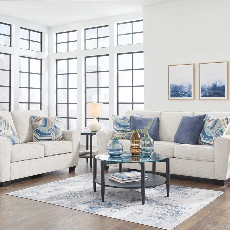 Sofa en tissu texturé avec coussins - Cashton