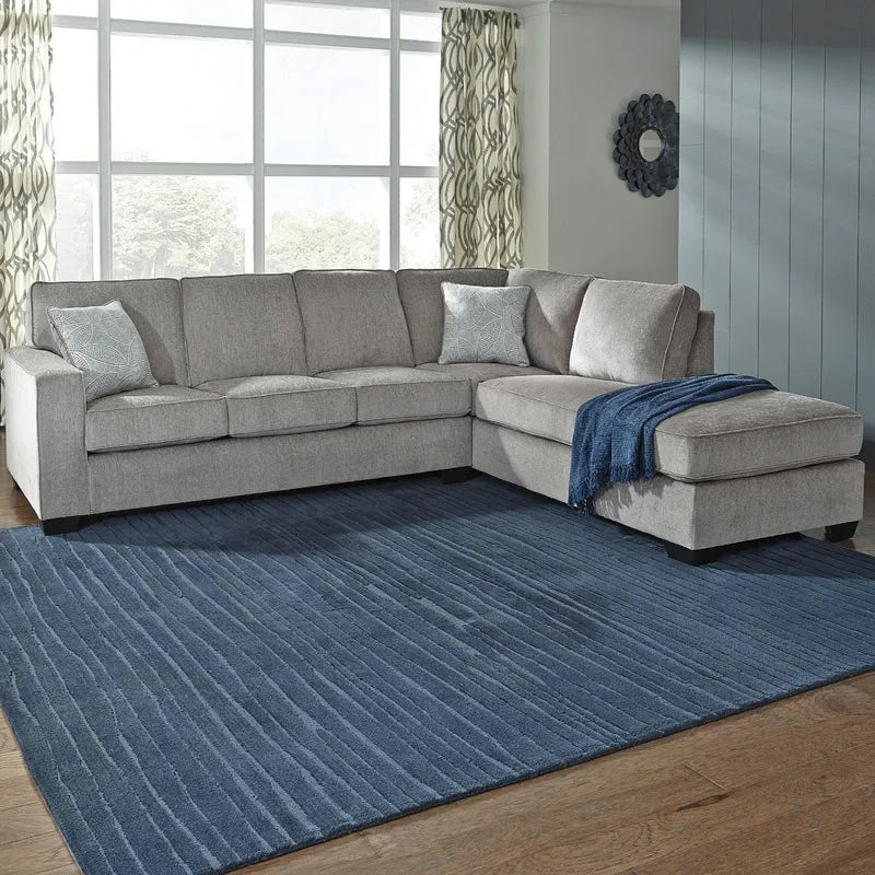 Sofa-lit en tissu gris pâle avec chaise longue et matelas en mousse mémoire - Altari