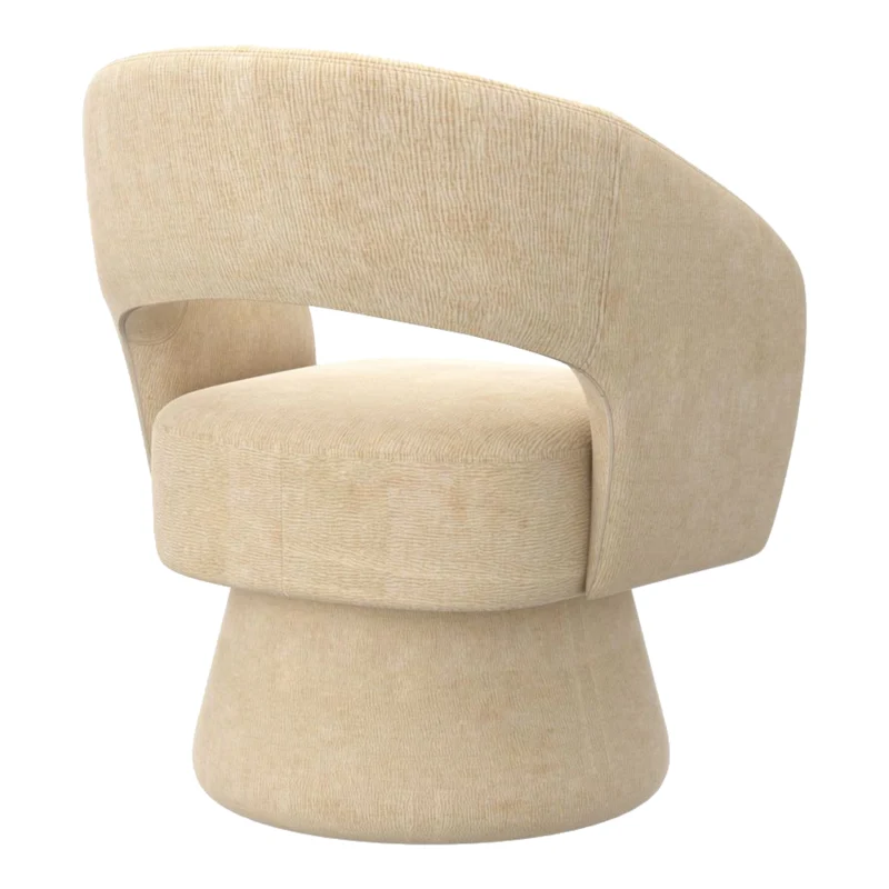 Chaise d'appoint pivotante en tissu chenille texturé - Santo