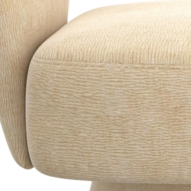 Chaise d'appoint pivotante en tissu chenille texturé - Santo