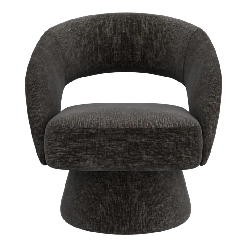 Chaise d'appoint pivotante en tissu chenille texturé - Santo