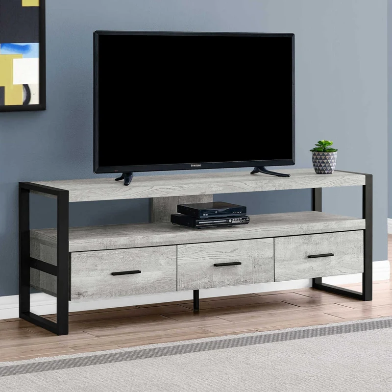Meuble de télévision en stratifié faux bois à 3 tiroirs - I 2820-2821-2823