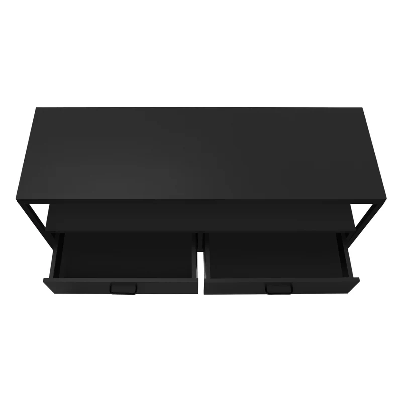 Meuble de télévision en stratifié et métal noir avec 2 tiroirs - I 2870-2871-2872