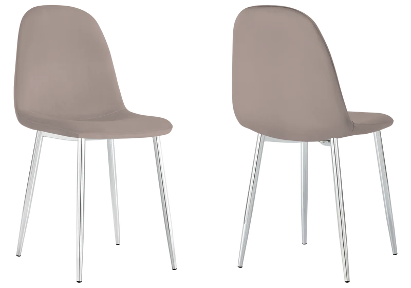 Chaises scandinaves en velours taupe - Gina x6