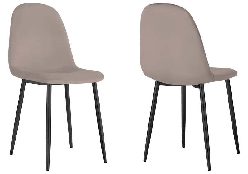 Chaises scandinaves en velours taupe - Gina x6