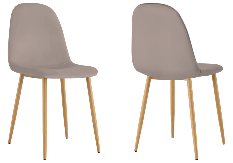 Chaises scandinaves en velours taupe - Gina x6
