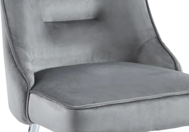 Chaise velours anthracite fermeture éclair argentée - Zip x2