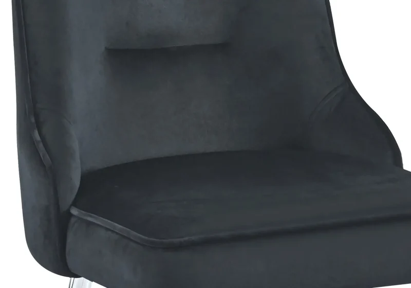 Chaise velours noir fermeture éclair argentée - Zip x2