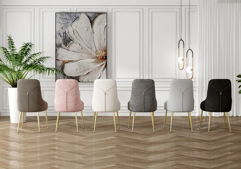 Chaise velours noir fermeture éclair argentée - Zip x2