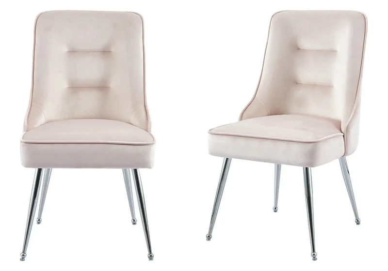 Chaise velours rose fermeture éclair argentée - Zip x2