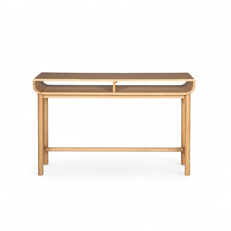 Console 120 cm 2 niches chêne naturel