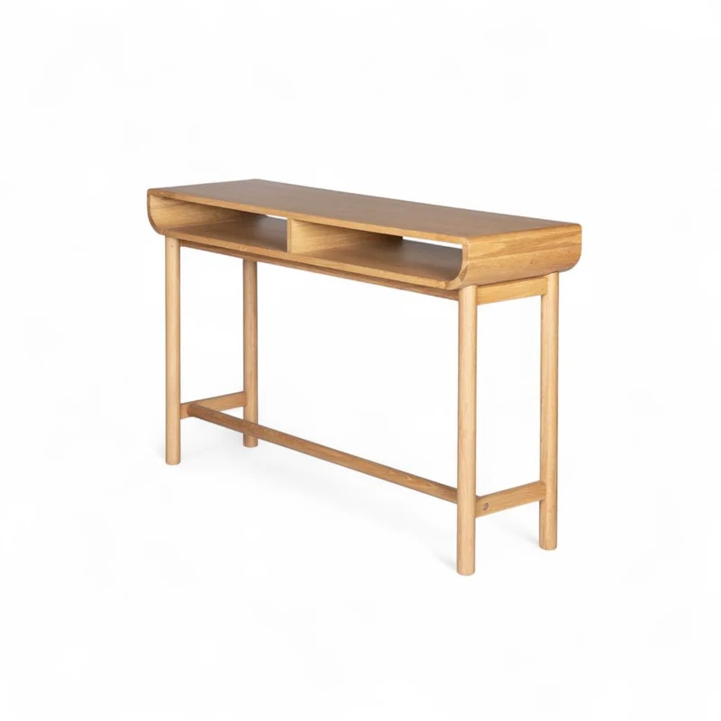 Console 120 cm 2 niches chêne naturel