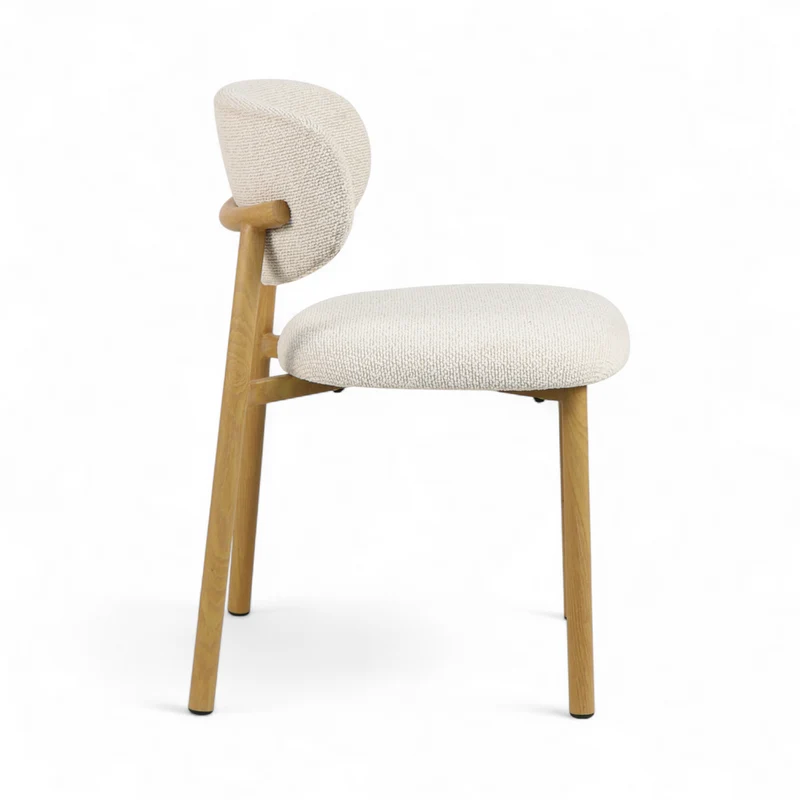 Chaise repas tissu écru