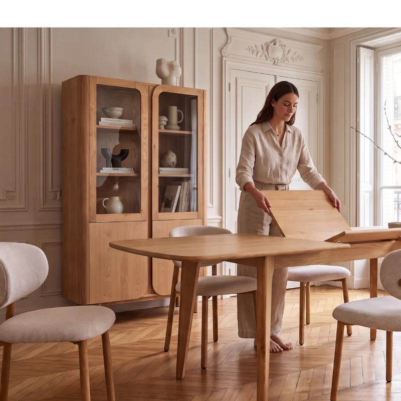 Chaise repas tissu gris clair