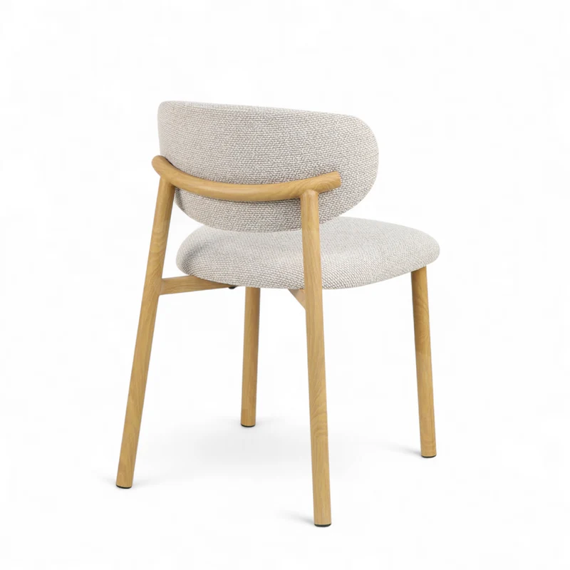 Chaise repas tissu gris clair